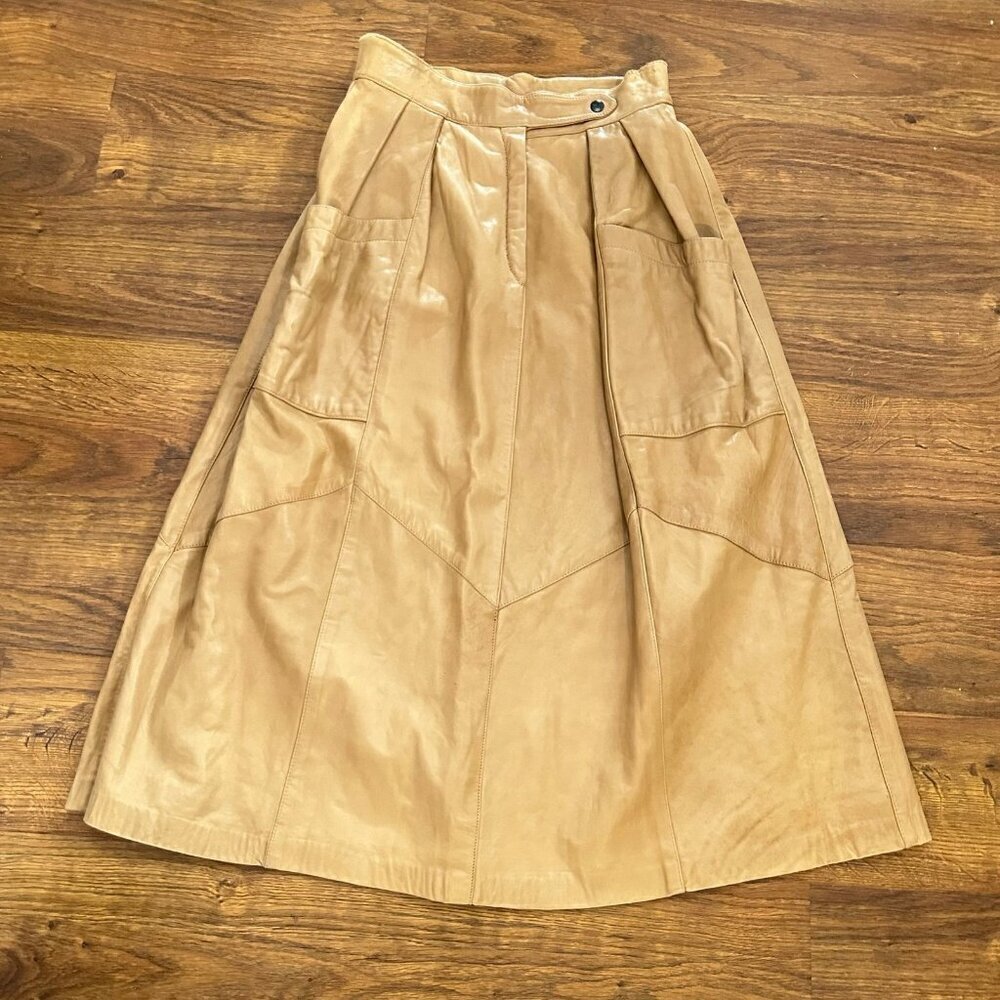 Vintage Colours 100% leather maxi skirt